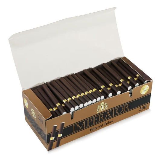 انابيب سجائر تعبئة إمبريتور أسود 100 حبه ذهبي كربوني