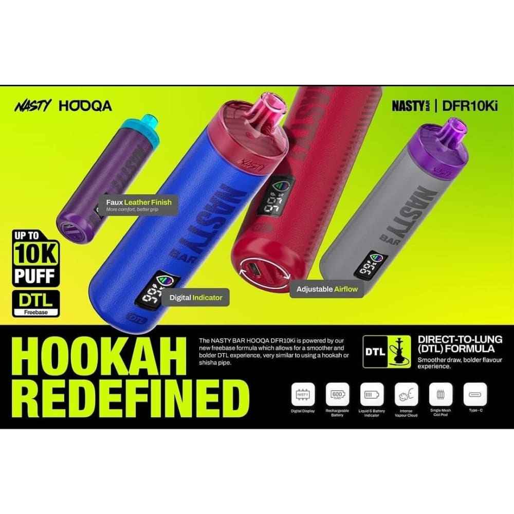 NASTY Hooqa جهاز فيب شيشة ناستي هوكا 10000 شفطة 6 نيكوتين