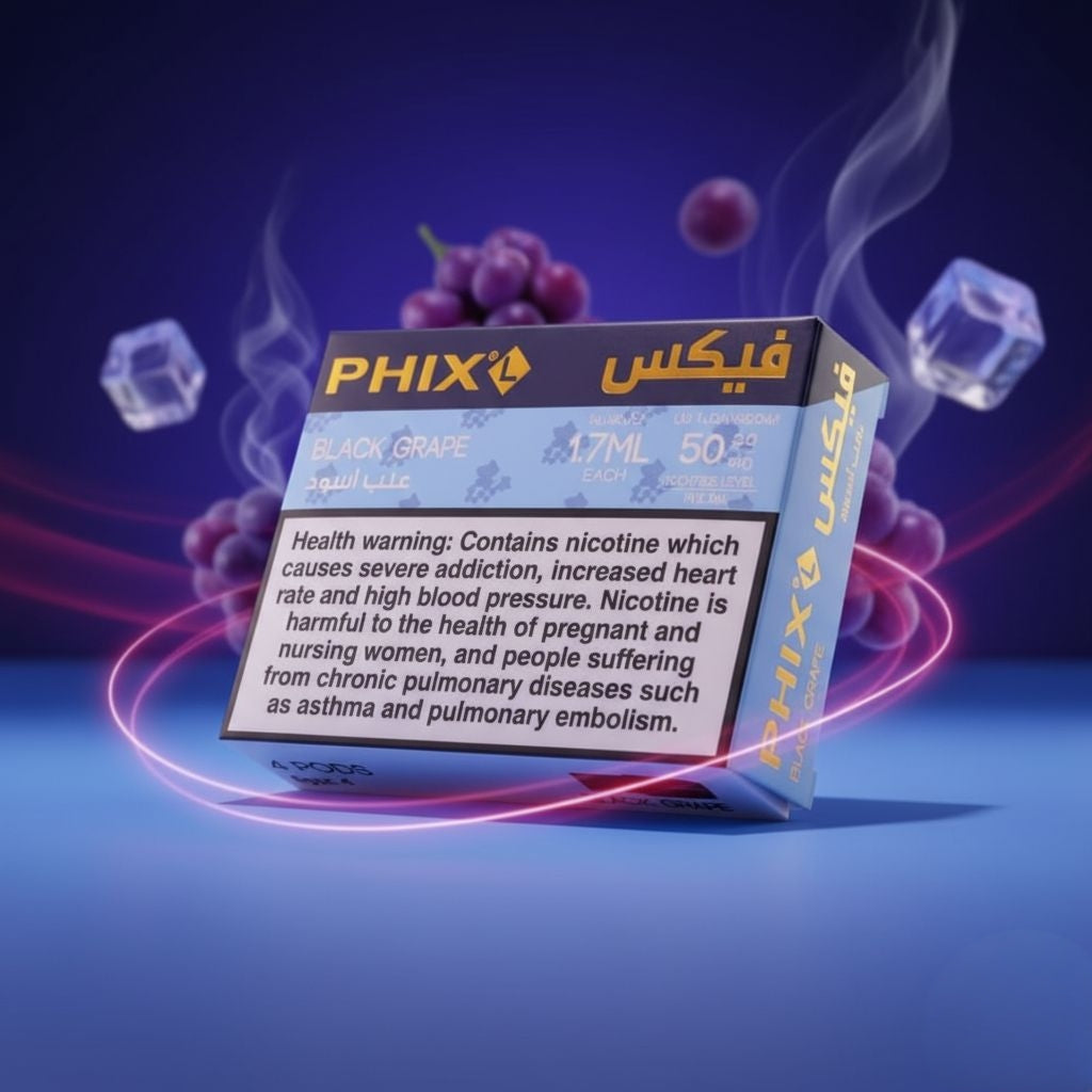 phix بودات فكس نكهة عنب اسود ايس 50 نيكوتين