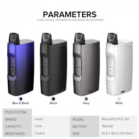 جهاز سحبة سيجارة مارسو بود من يو ويل UWELL - اسود ازرق