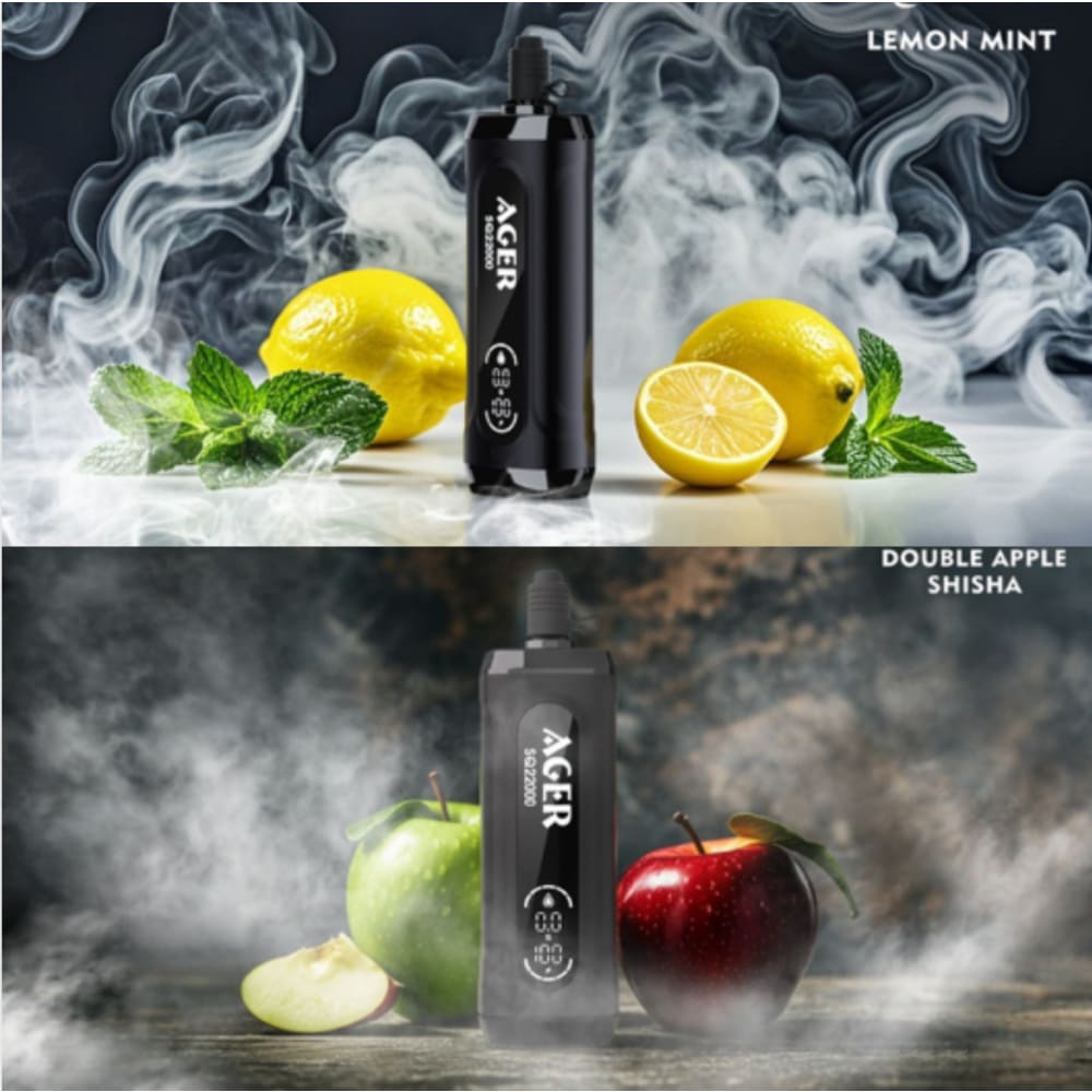 AGER سحبة سيجارة اجير شيشة 22000 شفطة 6 نيكوتين عدة نكهات