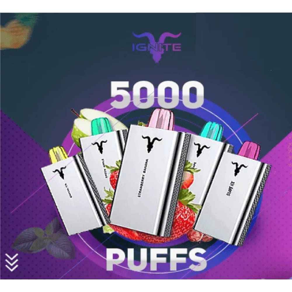 IGNITE سحبة سيجارة اجنايت 5000 شفطة 20 نيكوتين عدة نكهات