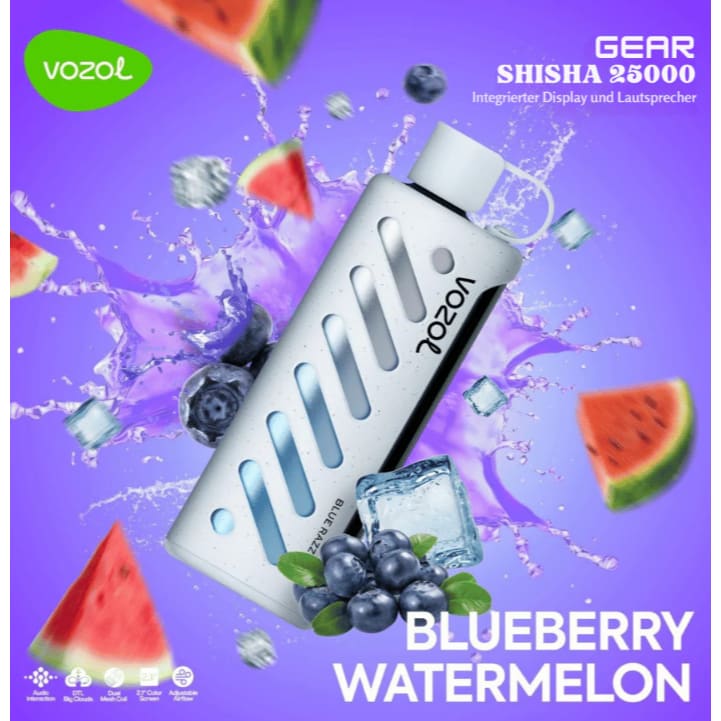 Vozol Gear Shisha جهاز فيب شيشة فوزول 25000 شفطة عدة نكهات