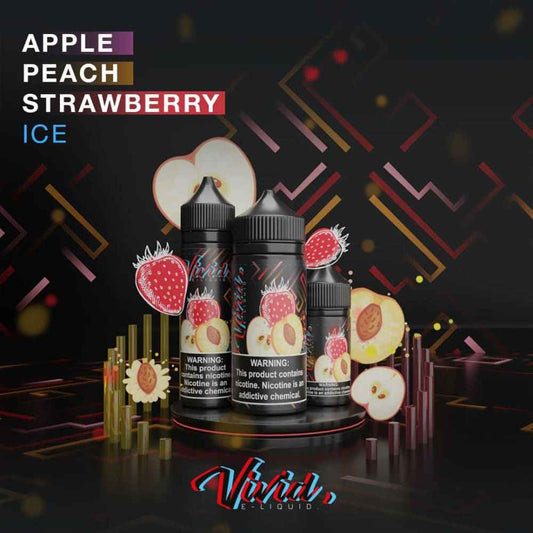 نكهة فيب تفاح خوخ فراولة ايس من فيفيد (100مل) Vivid