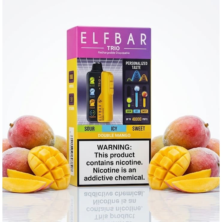 ELFBAR TRIO سحبة سيجارة الفبار 40000 شفطة 50 نيكوتين عدة