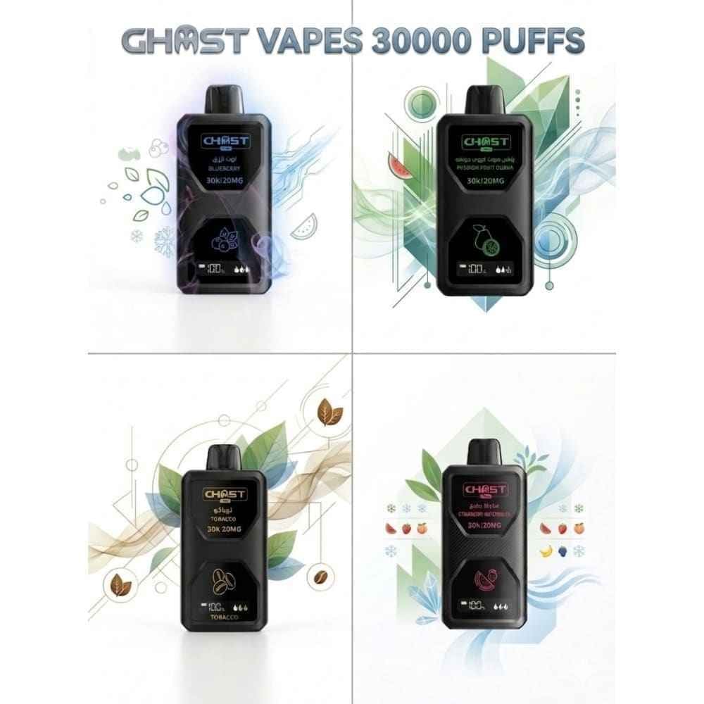 Ghost Vapes سحبة سيجارة قوست 30000 شفطة 20 نيكوتين عدة