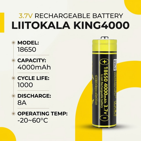 LiitoKala بطاريات ليتوكالا 18650 بالحبة الواحدة