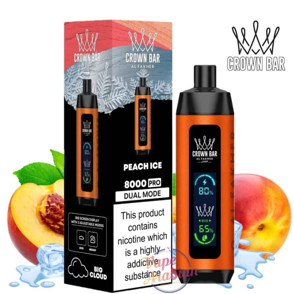 جهاز فيب شيشة كراون بار برو دول مود 8000 شفطة 5 نيكوتين عدة