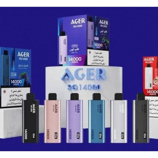 AGER سحبة سيجارة اجير 14000 شفطة 20 نيكوتين عدة نكهات