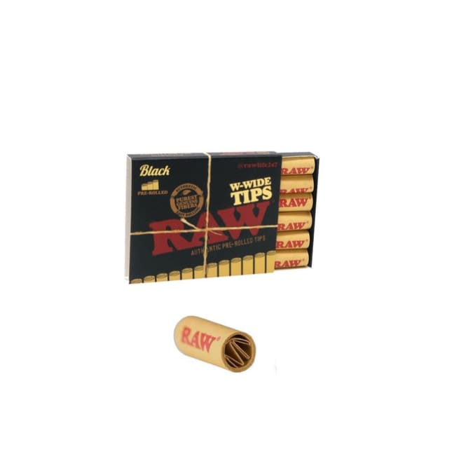فلاتر ورق راو بلاك 18 حبه Raw Pre Rolled Filter Tips