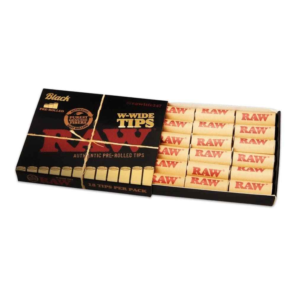 فلاتر ورق راو بلاك 20 حبه Raw Pre Rolled Filter Tips