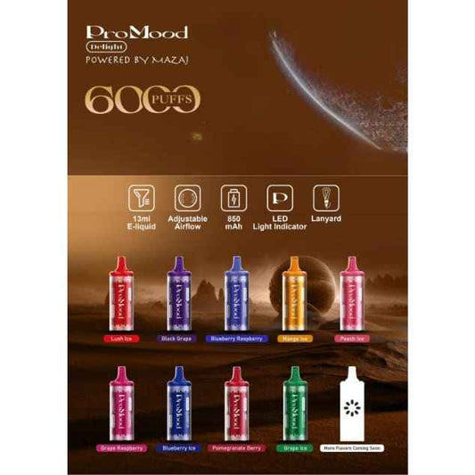 حبة واحدة استخدام بود برو مود 10 نيكوتين 6000 شفطة (بدون