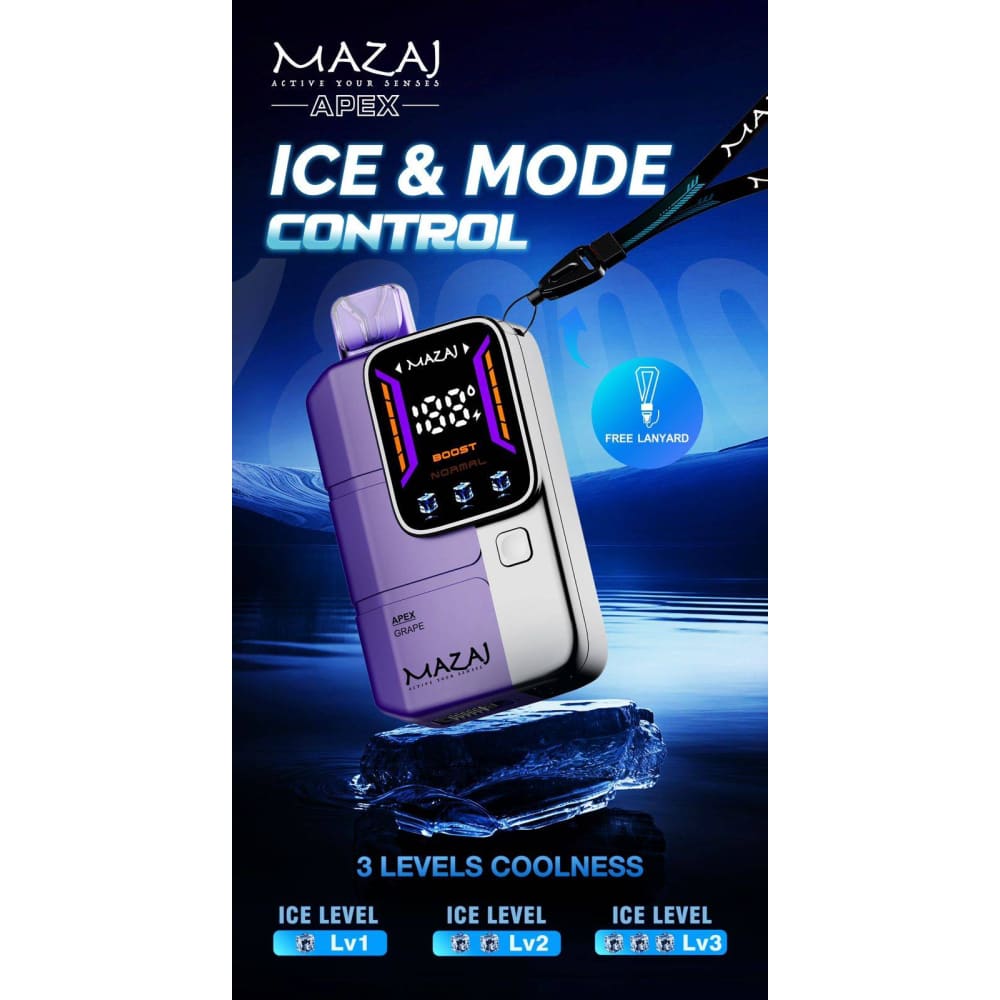 MAZAJ APEX سحبة سيجارة مزاج ابيكس 18000 شفطة 20 نيكوتين عدة