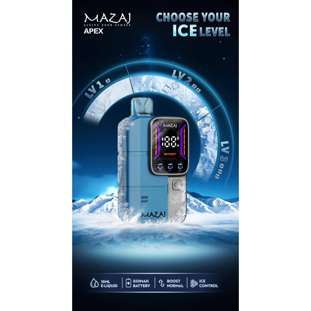 MAZAJ APEX سحبة سيجارة مزاج ابيكس 18000 شفطة 50 نيكوتين عدة