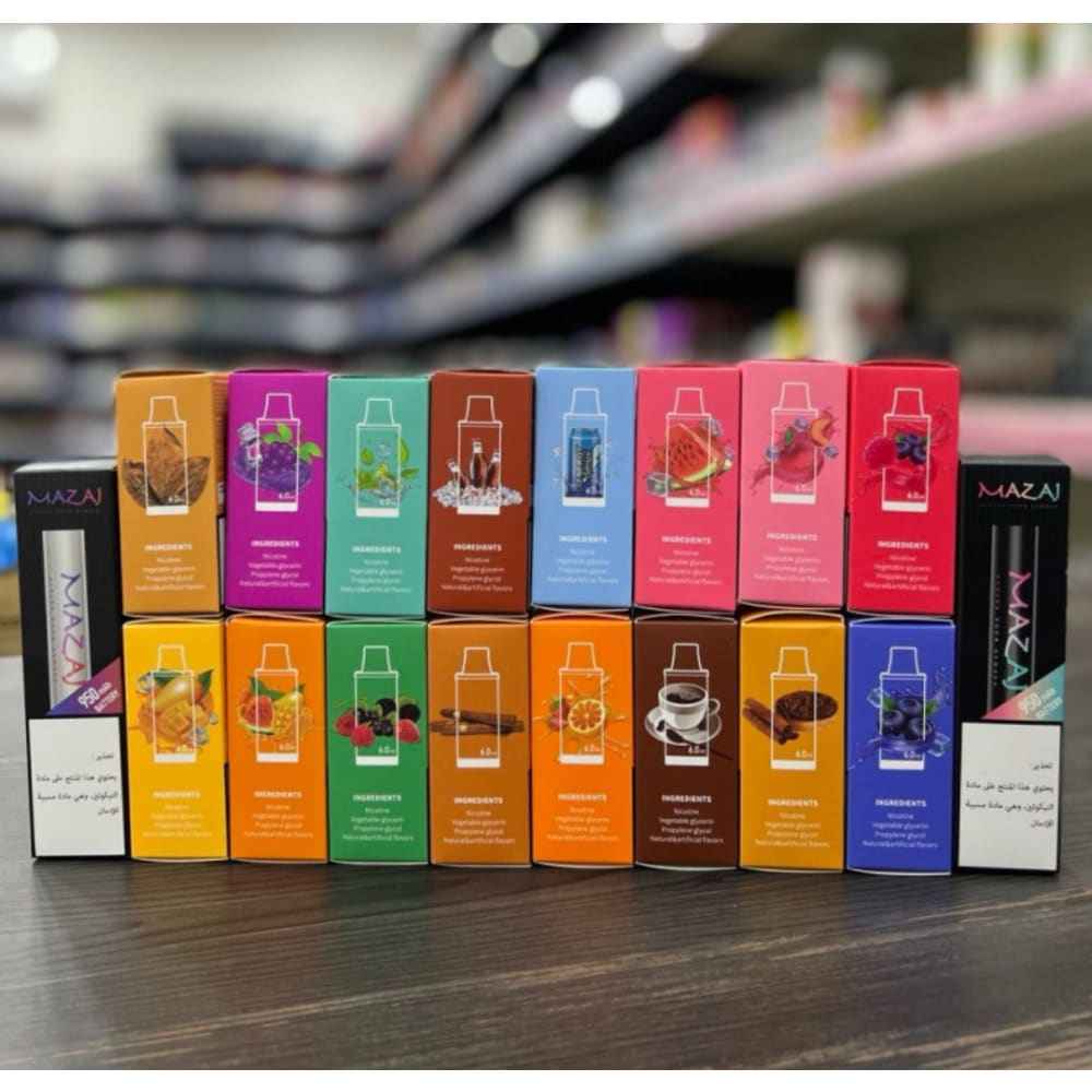 MAZAJ جهاز سحبة سيجارة مزاج + بود 2000 شفطة 50 نيكوتين عدة