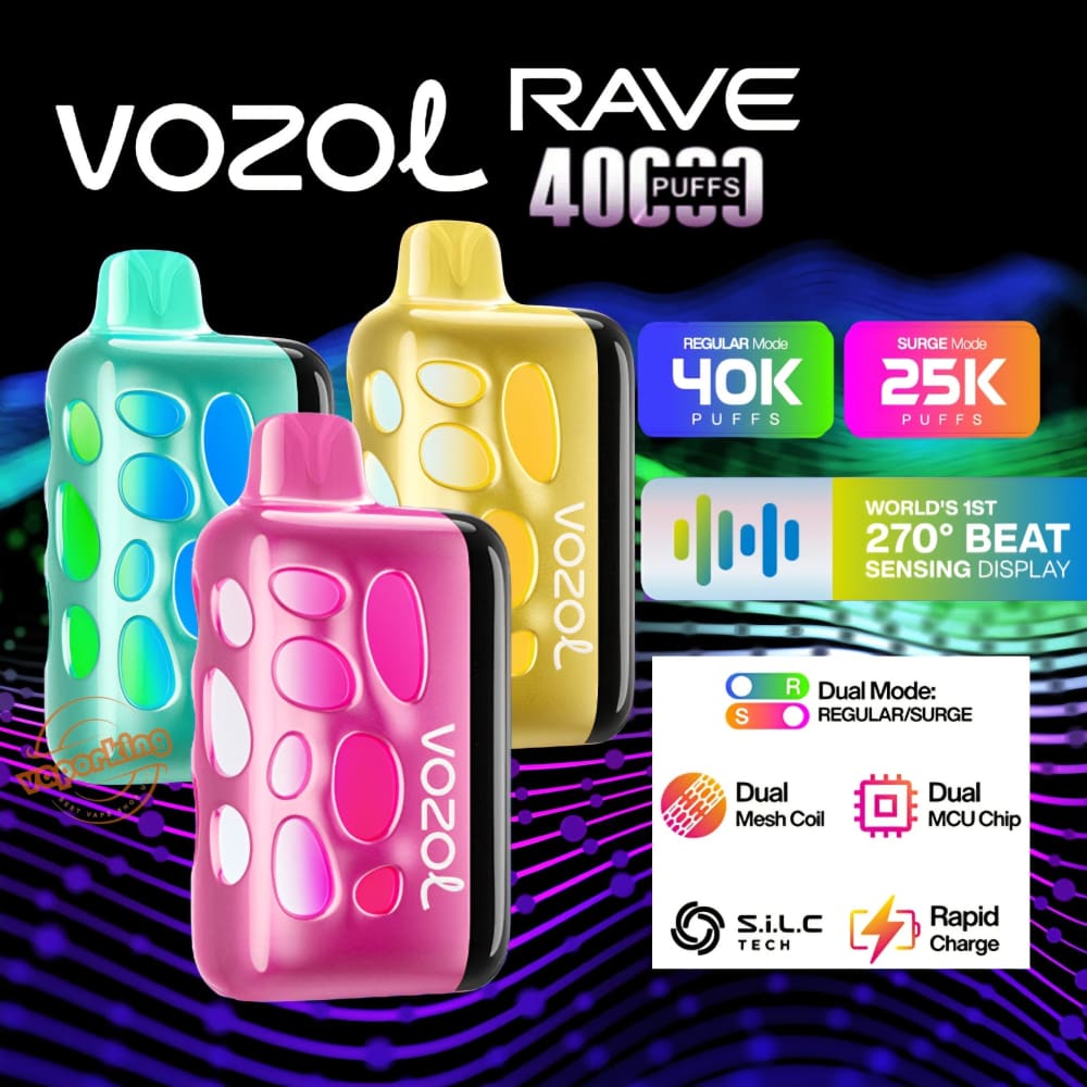 VOZOL RAVE سحبة سيجارة فوزول ريف 40000 شفطة عدة نكهات 50