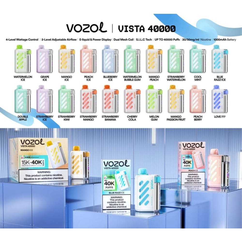 VOZOL سحبة سيجارة فوزول فيستا 40000 شفطة عدة نكهات 50