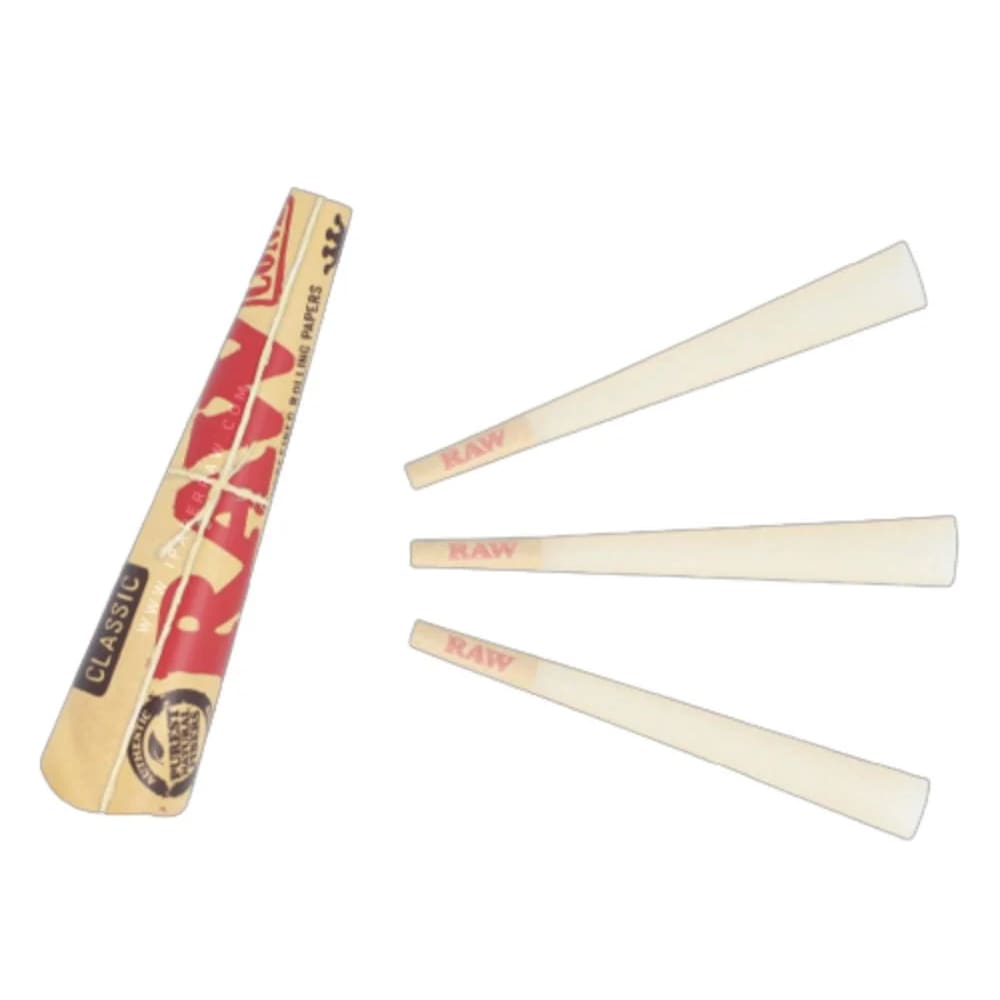ورق راو كلاسيك جاهز ملفوف 1 1/4 - عبوة 3 حبات (Cones) RAW