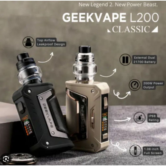 جهاز شيشة ال 200 كلاسيك من جيك فيب - L200 GEEK VAPE - اسود