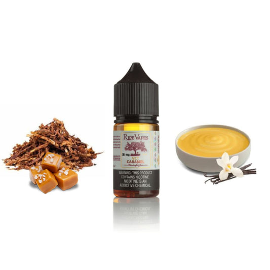 VCT RIPE VAPES نكهة كراميل في سي تي سولت نيكوتين من رايب